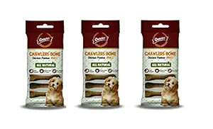 Gnawlers Bone Dog Treat - Chicken Flavour - Small - 108 g Each - Pack of 3