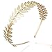Pixnor Gold Leaf Headband Vintage Boho Alice Bridal Hair Crown Leaf Tiara