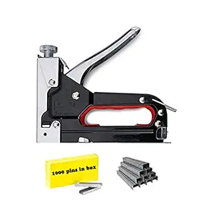 Orrda Stapler Gun || Heavy Duty Staple Gun Tacker with 1100 Staple Nails || 3 in 1 Shooting Nailer Stapler with Pins for Furniture Woodworking Stapler Tools (Multicolor)