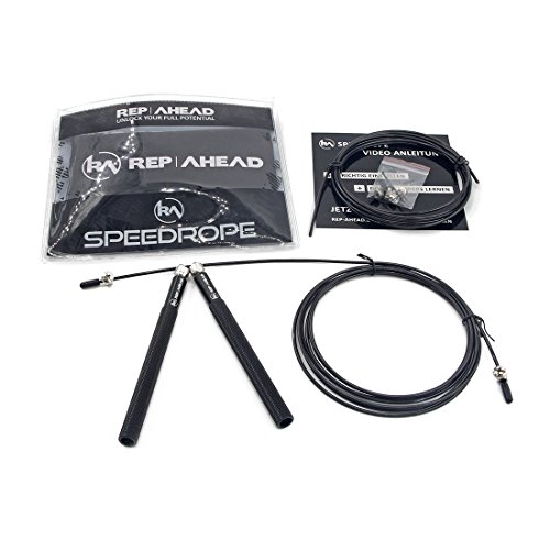 REP AHEAD SPEEDROPE (EXTRA FÜR DOUBLE UNDERS) – Das Springseil für Cross Training Athleten (3D-Kugellager & Aluminium Griffe) - 5