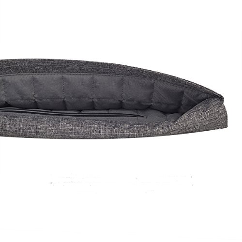 Arvok 15-15,4 Zoll MacBook Pro/Retina Tasche Hülle Schutzhülle Laptoptasche Laptophülle Huelle Aktentasche Canvas-Gewebe Mit PU Leder LaptopSleeve Mit Griff Reißverschluss-Tasche Für Ultrabook/Ultra Slim Netbook/ Tablet , Grau - 4