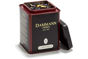 Pasticceria Passerini dal 1919 Dammann Jardin Bleu - Thé Noir à la rhubarbe et aux Fraise, boîte 100g - Dammann Frères