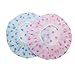 SelfTek Shower Caps Waterproof Women Ladies Bath Cap for Long Hair Blue and Pink