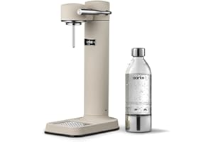 Aarke Carbonator 3 Wassersprudler, Edelstahl-Gehäuse, Sprudelwasserbereiter, inkl. BPA-freier PET-Flasche, kompatibel mit 60 L C02 Zylindern, Farbe: Sand Finish