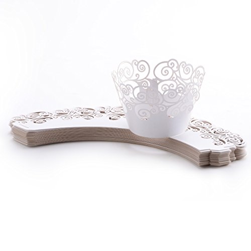 *Versand aus Deutschland* 50 Tlg. Kuchen Cupcake Wrapper Verpackung Dekoration Muffin Hülle Wave Motive für Hochzeit Party Cupcake Dekoration Muffinförmchen Neu - 2