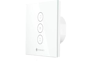 Smart Rolladenschalter, Etersky Rolladen Zeitschaltuhr Smart Jalousien Schalter mit Touch Panel, Kompatibel mit Alexa Echo und Google Assistant, App Fernbedienung/Timer