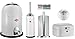 Produktbild Wesco 5er Bad-Set weiss mit 40 Müllbeutel, Single Master Mülleimer + Toilettenbürste + Rollenhalter + Mini Grandy + Mini Ball