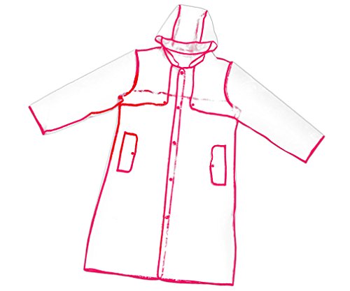 EVA VINYL RAINCOAT WOMEN GIRLS TRANSPARENT FASHION RUNWAY STYLE RAIN COAT 106CM