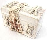 deko truhe groß Größe 14 x 10 x 10 cm Holz Deko Box Truhe Schatulle Schatztruhe Seestern ca. 14x10x10cm