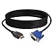 Produktbild Hirolan 1.8 M HDMI Kabel HDMI zu VGA 1080P HD mit Audio Adapter Kabel HDMI ZU VGA Kabel Doppelt magnetisch Ring, mit Anti-Vibration flechten (1,8 Meter, schwarz)