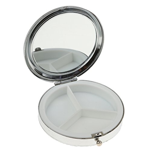 Stilvolle Kompakte Runde Metall Pille Kastenkasten Organisator 3 Fach - 6