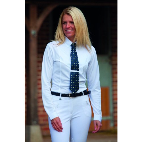 Shire-Ladies-Long-Sleeve-Tie-Shirt-White-Small