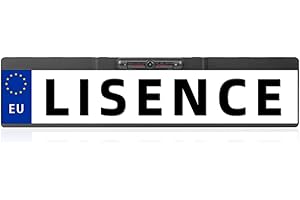 CUQI Soporte de Matrícula con Cámara de Visión Trasera, Soporte de Matrícula Universal Europeo con Cámara de Visión Trasera de Visión Nocturna HD 1080p, Gran Angular de 170°, Resistente al Agua IP168