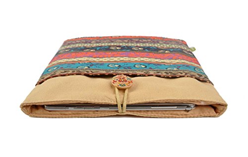 art cherry 13 bis13 3 Zoll Laptoptasche   Notebookh  lle Canvas-Gewebe Sleeve H  lle  Bohemia Laptop Tasche mit Stickmuster speziell f  r Macbook Air 