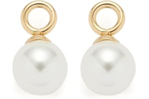 JEWELS BY LEONARDO Ohrring-Einhänger Beauty's Perla Beau • Creolen-Anhänger aus goldfarbenem Edelstahl • Charms mit weißen Imitations-Perlen • Schmuck Geschenk für Frauen • 021627