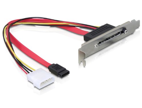 DELOCK Slotblech - SATA zu SATA + SATA-HDD Power