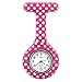 Produktbild pulsuhr krankenschwester,SEARCHALL Uhren,Krankenschwester Uhren,Krankenschwester FOB-Uhr Damen Silikon Tunika Brosche Taschenuhr Analog Quarzuhr,Weiss-Rot Muster