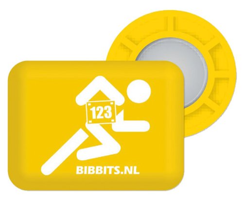 BibBits - Dispositivo de sujeción de dorsales deportivos (magnético, disponible en 7 colores) amarillo Talla:amarilo