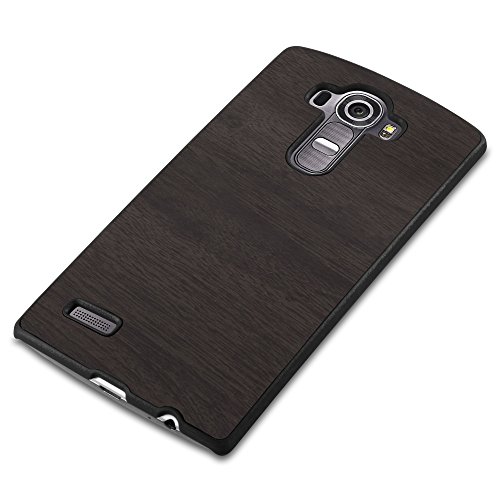 LG G4 Funda Super Delgada de Pl  stico Duro en WOODY NEGRO de Cadorabo  Dise  o ESTILO DE MADERA      Cubierta Protectora Ligera con Antichoque y Resistente al Rayado para Tel  fono M  vil     Protecci  n Carcasa Case Cover