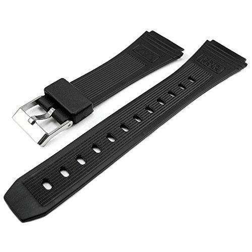 Talk TimeBlack Rubber Watch Strap To Fit Casio Data Bank 20mm (24mm Overall Width)