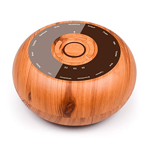 L'émouchet Máquina de Ruido Blanco de Alta fidelidad Máquina de Sonido para Dormir y Relajarse 15 Sonidos Naturales y relajantes Temporizador de Apagado Función (batería Recargable incorporada)