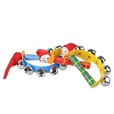 Vovotrade Baby-Regenbogen Musikinstrument -Spielzeug aus Holz Klingel-Ring Handbell Rattle - 6