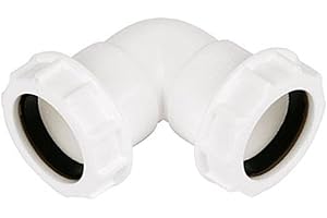 Merriway BH02915 Gomito a 90° a Compressione per Scarichi, Bianco, 40 mm