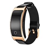 Fitness-Tracker, Herzfrequenz Blut Druck Smart Armband rufen Sie daran, die Telefon-Temperatur Wettervorhersage abzulehnen,Brass