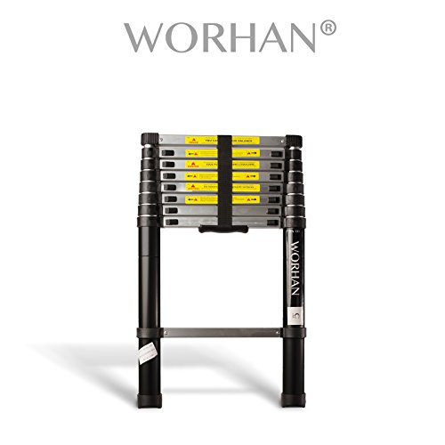 WORHAN® 2.6m TELESKOPLEITER ALULEITER ANLEGELEITER ALULEITER ALU TELESKOP LEITER MULTIFUNKTIONS LEITER 260cm 1K2.6 (......2.6m C-Line)