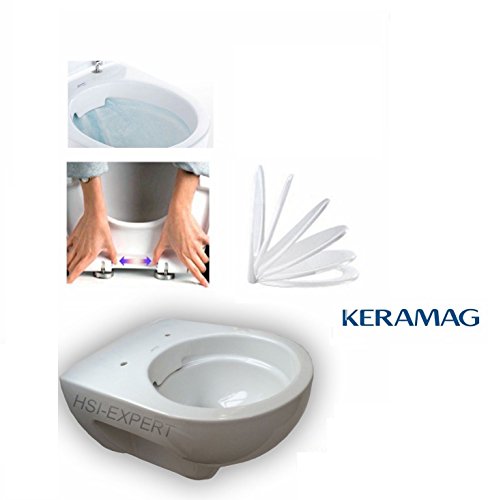Geberit Duofix Vorwandelement mit Delta 21, Keramag Renova Nr. 1, rimfree, Spülrandlos, Tiefspül-WC, inkl. Sitz und Beschichtung - 5