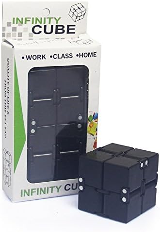 Infinity Cube Fidget Toy Rubik's Cube Stress Anxiety Reducer Educational Toys for Adults &amp; Kids (Black)