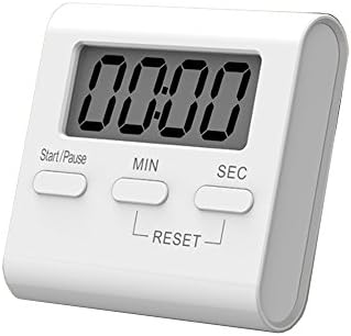 [1 Piece] Electronic Timer with Digital Stopwatch, 99 Minutes and 59 seconds Timer with Magnet and Standing, Countdown and High Voice Kitchen Alarm Timer Digital Kitchen Timer with Large LCD Display and the High Voice Alarm Ring Timer