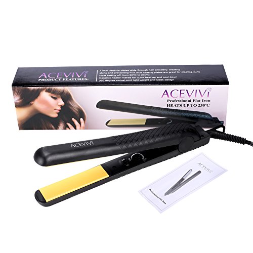 ACEVIVI Haarglätter Elektrisch Thermostat Keramikbeschichtung Straightener mit EU Stecker Schwarz - 7