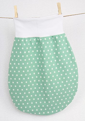 Schlafsack Strampelsack Pucksack LILAKIND Frühling/Sommer Sterne Mint Weiß - 2