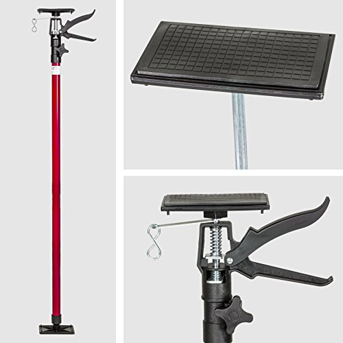 TecTake 2er Set Deckenstütze Montagestütze mit je 30 kg Tragkraft mit Blitzspanner 115 bis max. 290 cm Rot - 2