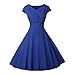 Produktbild VECDY Damen Kleid,Weihnachten Geschenk- Herbst Neue Frauen Vintage Weihnachten gedruckt Halter ärmelloses Abend Party Prom Swing Kleid Elegantes Weihnachtskleid Damen (38, A-Blau)