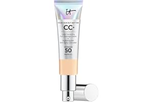 iT COSMETICS, CC+ Cream e Fondotinta Anti-età, Alta Coprenza, Waterproof, Finish Naturale, Formula con Peptidi, Collagene e Vitamine, Your Skin But Better