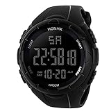 Luxus Männer Elektronische Analog Digital Military Armee Sport LED Alarm Armbanduhr Wasserdichte Armbanduhr Casual Armbanduhr - schwarz