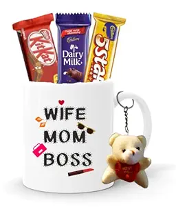 The Gift Basket|Best Valentine Gift Combo-Ceramic Mug,Chocolate,Teddy Bear|Birthday,Anniversary gift for Boyfriend, Girlfriend, Husband, Wife,GF,BF-8