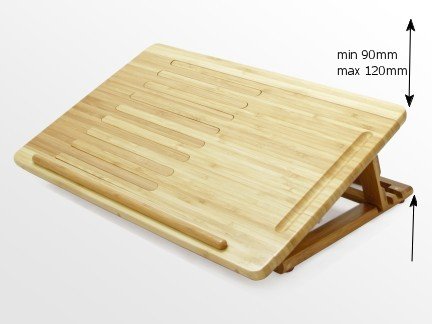 Bambus Laptop Ständer, Notebookständer mit Lüfter, Notebookhalter, Cooling Pad, Bambusholz - 7