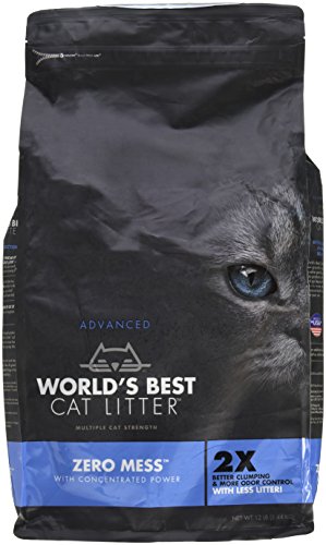 World's Best Zero Mess Advanced Unscented Litter for Cats 12 Pound