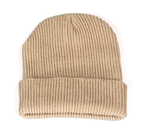 GD GOOD.designs EST. 2015 ® Bonnet d'hiver en différentes couleurs, bonnet tricoté pour dames et messieurs, bonnet unisexe. (Beige)