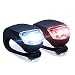 Produktbild Collory Mini LED Kinderwagenlicht Set inkl. Batterien | Wasserfeste Silikonleuchten | Kinder Sicherheitslampen für Tretroller Laufrad Scooter | Einfache Montage Ohne Werkzeug | Schwarz