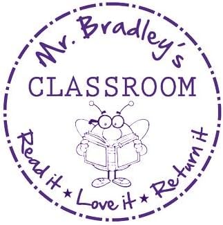 Personalised Teacher/Classroom/Library Stamp - Self Inking - 34 x 34 mm