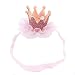 Ouneed Cute Hairband Baby Hair Band Elastic Flower Crown Headwear (Pink)