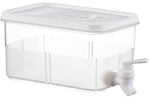 FROTOX Distributore di bevande con rubinetto, Dispenser di acqua Frigo, Dispenser di acqua in plastica con coperchio, trasparente, per feste, matrimoni, ristorante (5L)