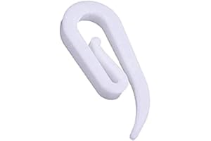 iPEAK Curtain Hooks Plastic White Curtain Hooks Drapery Hooks - Ideal for Windows, Doors & Shower Curtains (Pack of 100)