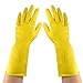 Produktbild sourcingmap® Gelb Nonslip Anti-Statik Washing Saubere Arbeit Latex Handschuhe lang Paar de
