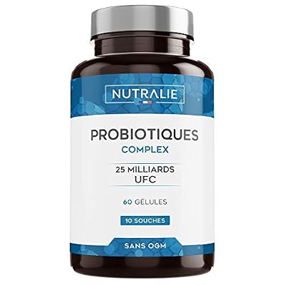 NUTRALIE | Probiotiques 25 milliards d’UFC par gélule | 10 souches bactériennes | Bactéries actives garanties | 60 gélules gastro-résistantes pour une meilleure absorption | Probiotiques Complex