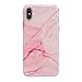 Produktbild iPhone x Handyhülle ,Dewanxin 2018 Neu Marmor Kunst geblümte pattern Muster Telefon-Kasten,Stoßfest Tasche Handytasche Holster Hüllen & Cases Ultra Dünne Rundum-schutz Kratzfeste Silikon Hülle Bumper Kratzfeste Scratch-Resistant Schale Protective Skin Handyhülle Stoßfest Tasche Rückseite Schutz Etui Protective Case Cover (iPhone x Handyhülle, Rosa)